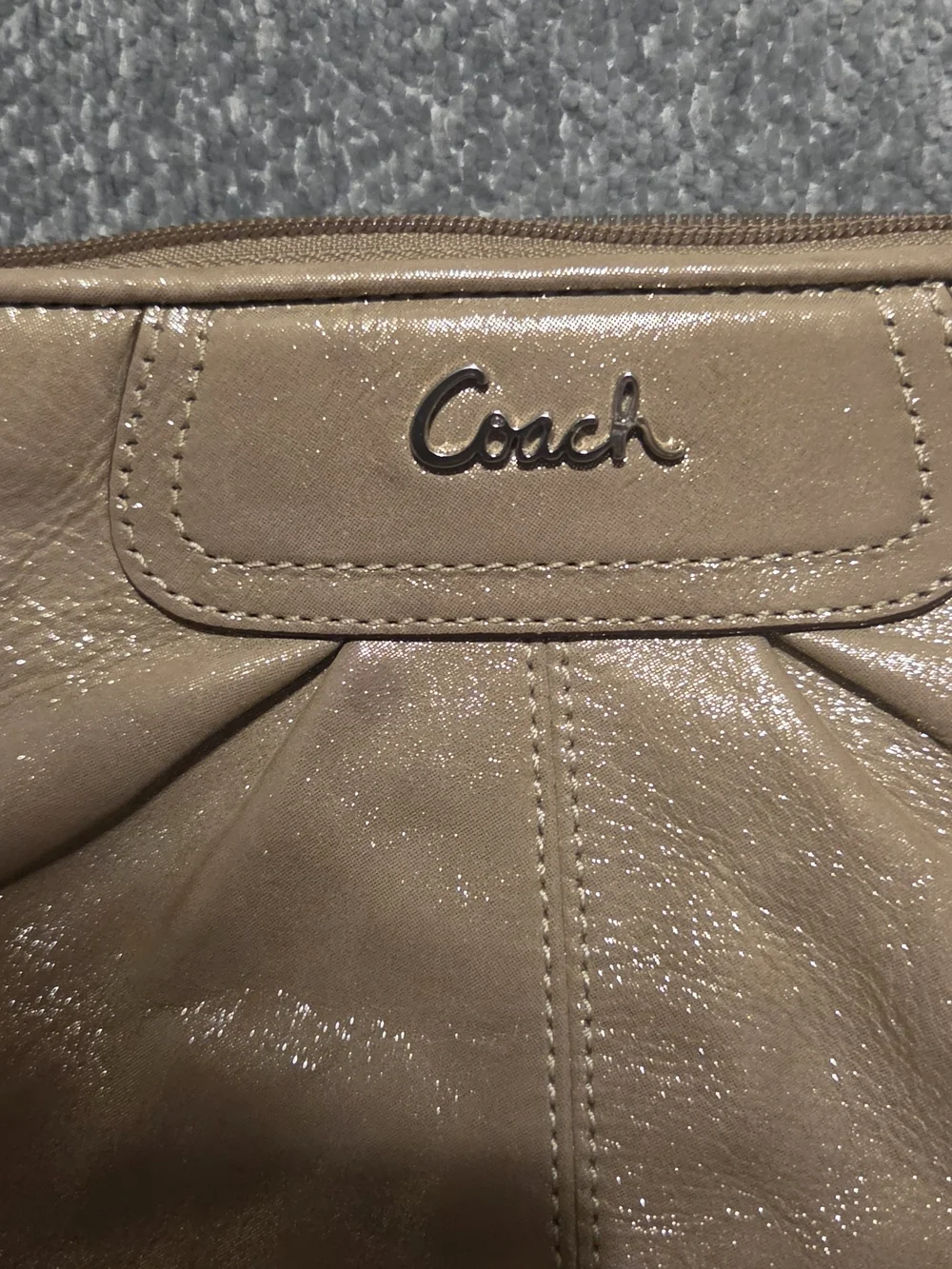 Vintage Mini Coach Bag/Wristlet in Metallic Gold